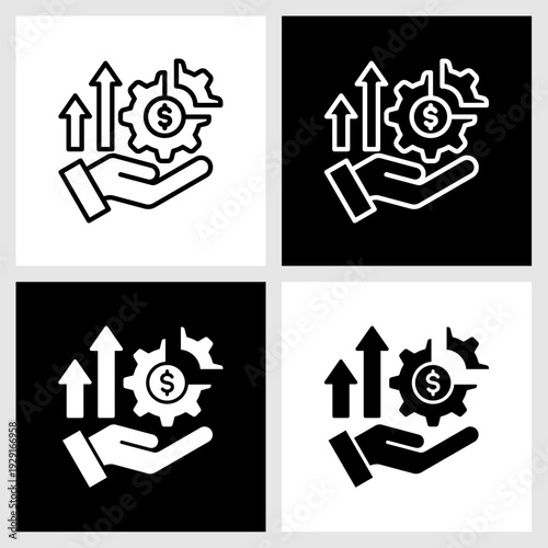 Equity Icon with Black and White Background