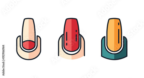 Nails Line art modern smooth abstract vector