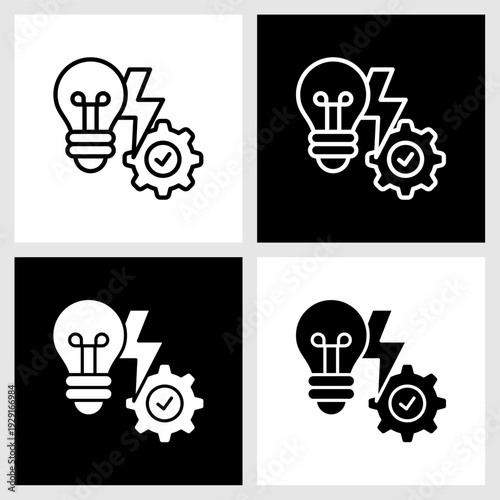 Innovation Icon with Black and White Background
