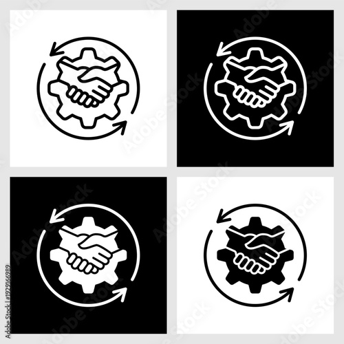 Alliance Icon with Black and White Background