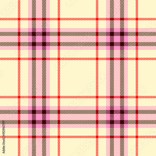 Heritage texture check tartan, cloth seamless textile vector. Hobby fabric pattern plaid background in lemon chiffon and pink colors.
