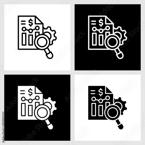 Due Diligence Icon with Black and White Background