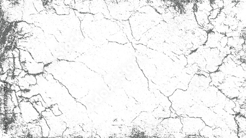 Cracked grey texture with fine grain and scattered dots on white background