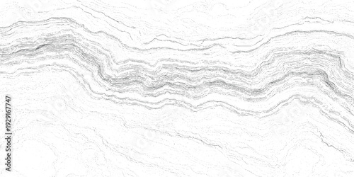 Abstract grayscale topographic contour lines and dots forming layered geological strata