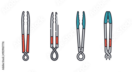 Kitchen Tongs Line colorful modern art