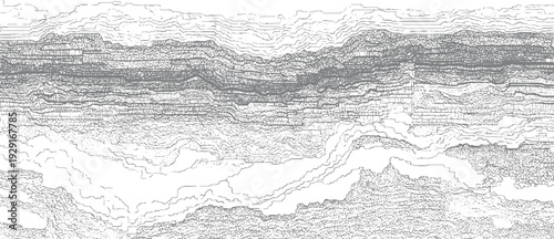 Abstract layered geological strata contour lines in grayscale background texture pattern