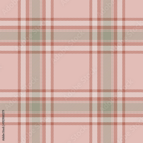 Daisy check pattern plaid, front textile texture vector. Folklore fabric background seamless tartan in light and red colors.
