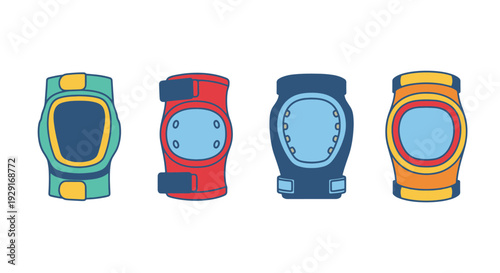 Knee Pads Line art soft elegant tone illustration