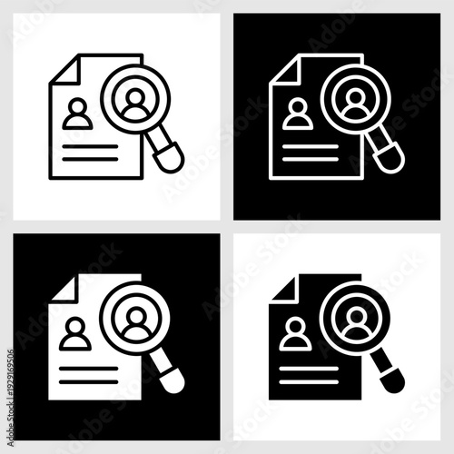 Recruitment Icon with Black and White Background