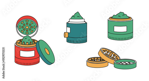 Herb Grinder Line elegant colorful abstract