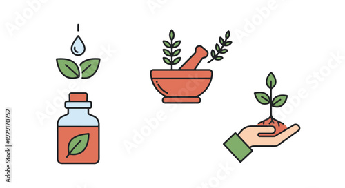 Herbal Extract Line abstract elegant tone illustration