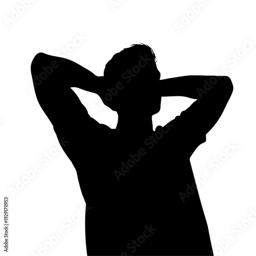 A man silhouette loneliness depression anxiety boredom mental health figure, PNG  -Generative AI