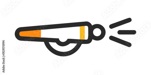 Noise maker illustration in a flat design style with vibrant colors, graphics concept
