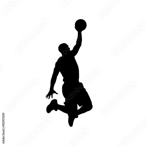 volleyball player silhouette action sports outline athletic figure, PNG -Generative AI
