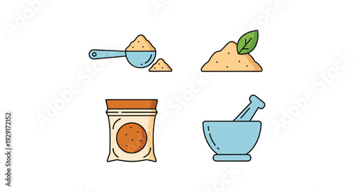 Herbal Powder Line creative smooth modern illustration