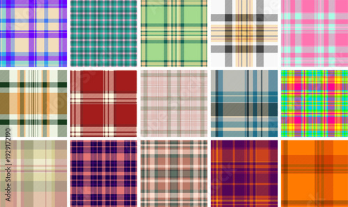 High contrast plaid pattern advertising visuals. Strong tartan geometry commands attention quickly. Vector scalability enables impact.
