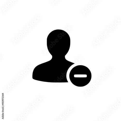 User Remove Icon Vector – Delete Account Minus Symbol Minimal Flat UI