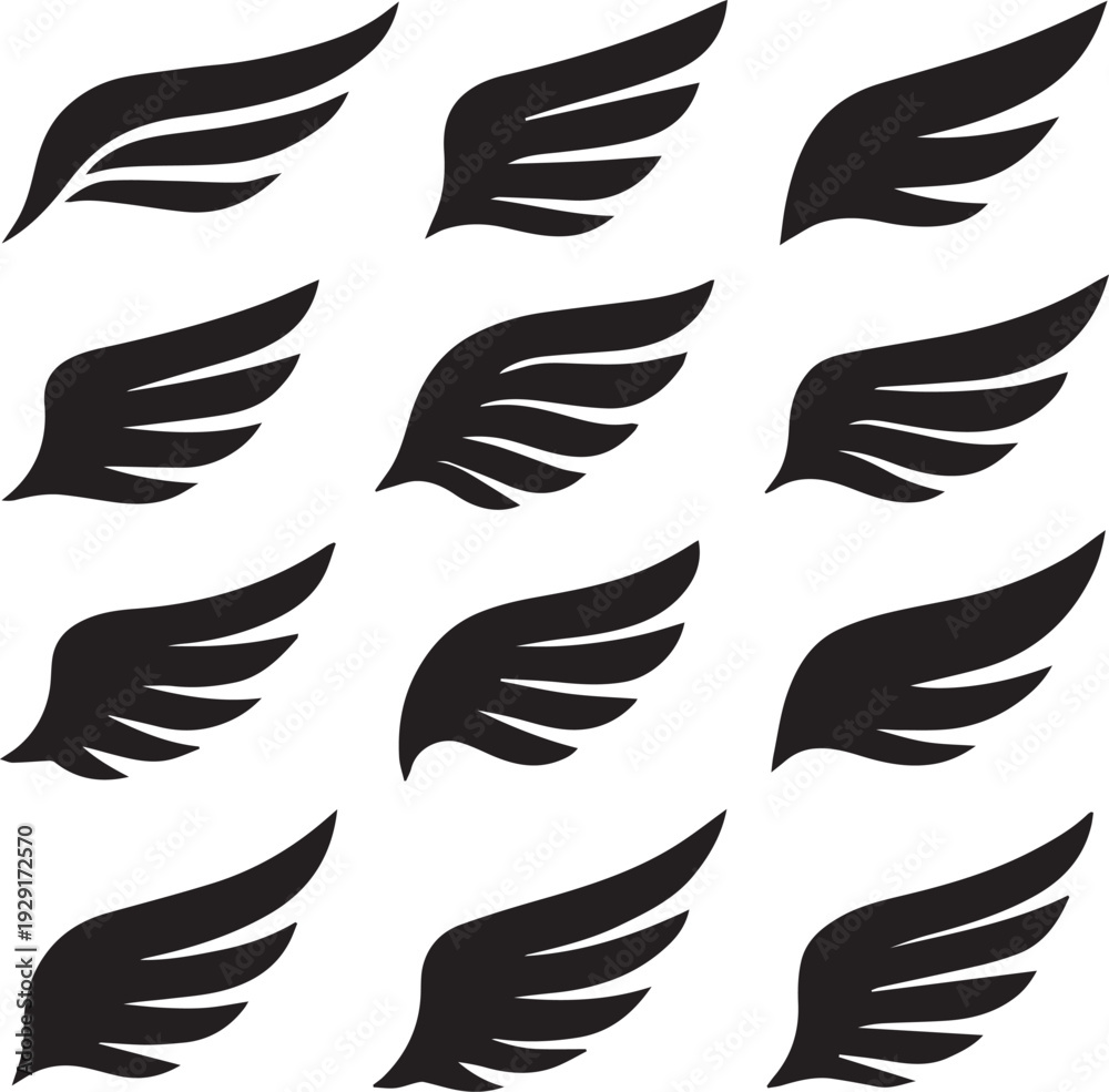 Fototapeta premium Wings Icon Set