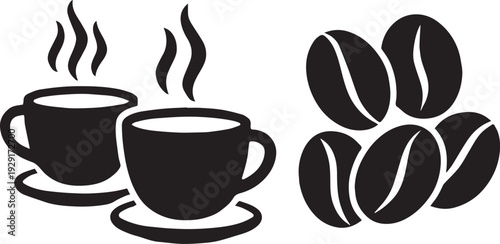 Coffee Cups and Beans