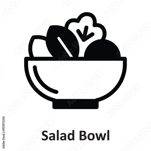 Salad Bowl Vector Icon which can easily modify or edit