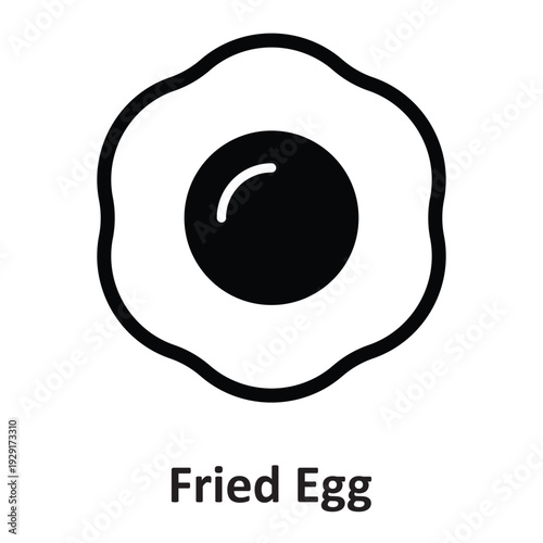 Fried Egg Vector Icon which can easily modify or edit