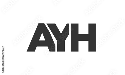 AYH logo design template with strong and modern bold text. Initial based vector logotype featuring simple and minimal typography. Trendy company identity.