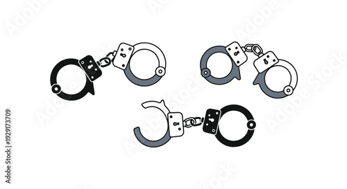 Handcuffs Line art minimal contemporary color