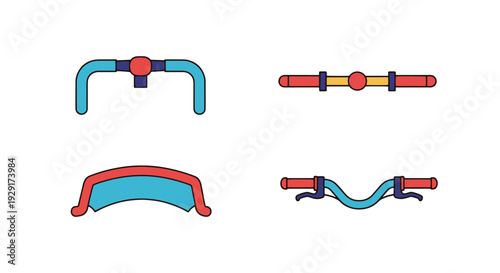Handlebar Line art creative tone color illustration