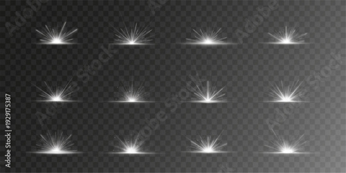 Luminous streaks of yellow flow outward from a glowing white center. Fine sparkles shimmer along radiant beams. Suitable for cosmic or ethereal artwork.