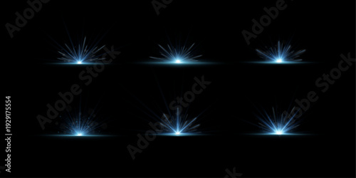 Luminous sky-blue halo radiates outward from a soft white core. Sparkling particles drift gently along glowing beams. Perfect for celestial, dreamy, or magical illustrations.