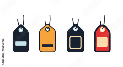 Hanging tag Line art minimal abstract style vector