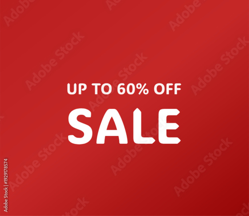 60% Discount Sale Poster – Red Background
