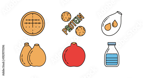 Macro Nutrients Line shape color design