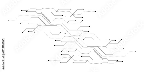 Abstract Circuit Board Lines Vector Background.