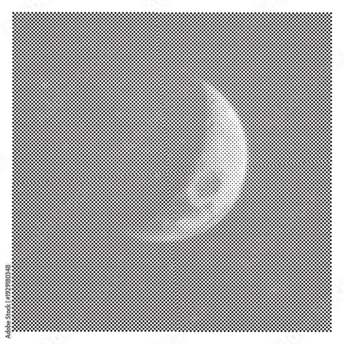 Crescent Moon with Stars Halftone Pattern