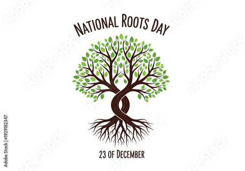 National roots day tree illustration