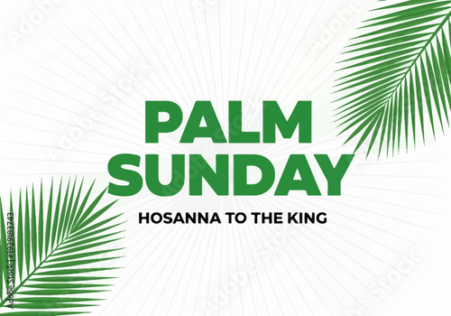 Palm sunday greeting with palm leaves