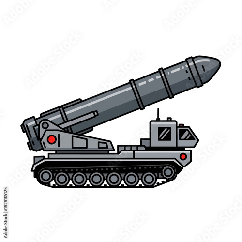 Mobile Missile Launcher Vehicle, Military Rocket System, Warfare Technology