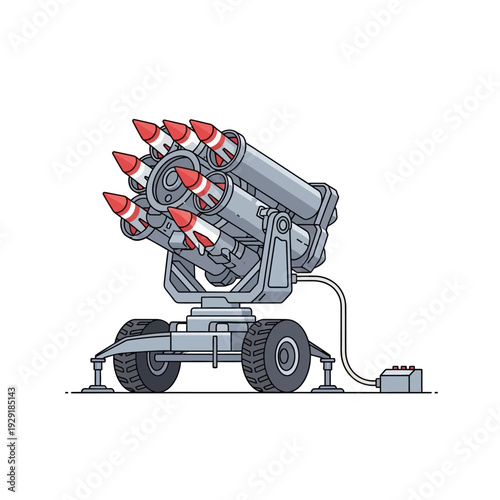 Mobile Missile Launcher System Artillery Weapon with Multiple Rockets