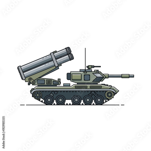 Modern Rocket Launcher Tank Illustration