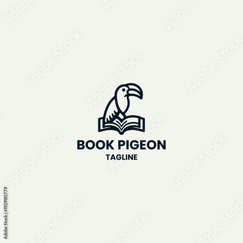 Book pigeon logo template vector illustration design