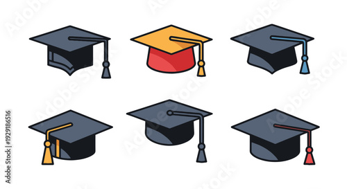 Mortar Board Line abstract digital color