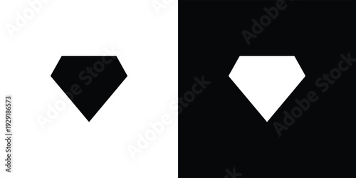 Black and white diamond shapes on split background geometric