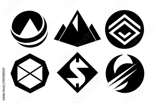 Group of Modern Abstract Geometric Icons