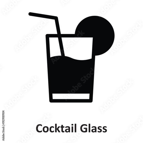 Cocktail Glass Vector Icon which can easily modify or edit