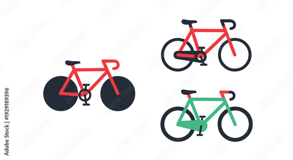 Fototapeta premium Model Bicycle Line minimal creative color vector