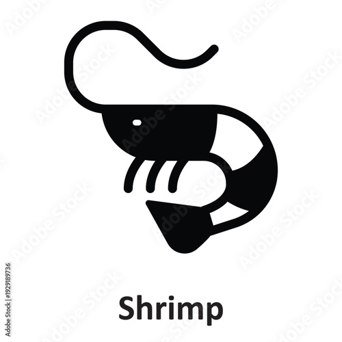 Shrimp Vector Icon which can easily modify or edit