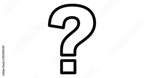 Simple black outline question mark symbol vector illustration for problem-solving and uncertainty concepts.
