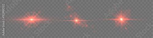 Dynamic red flare bursts with intense glowing streaks. Warm gradient tones create dramatic contrast. Light particles scatter elegantly across the frame.