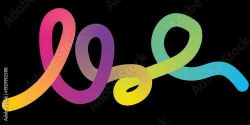 A 3D neon female symbol glows on a black background as a stylish holiday illustration for a New Year celebration or business design season